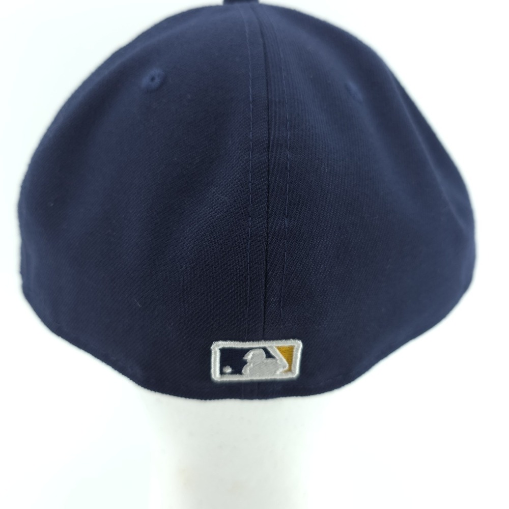 New Era 59Fifty Milwaukee Brewers Navy‎ Blue Fitted Size 8 Low Profile Hat NEW - Picture 6 of 9